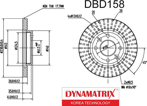 Dynamatrix DBD158 - Bremžu diski autodraugiem.lv