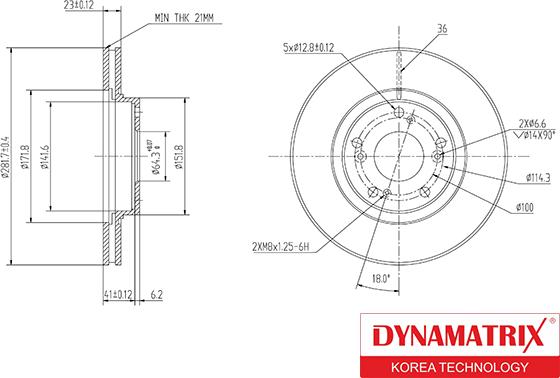 Dynamatrix DBD1539 - Bremžu diski autodraugiem.lv