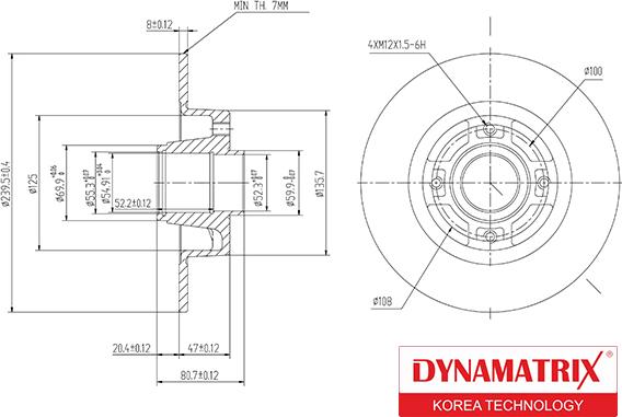 Dynamatrix DBD1571 - Bremžu diski autodraugiem.lv