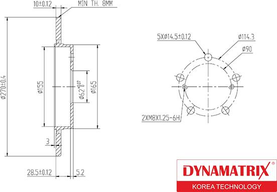 Dynamatrix DBD1645 - Bremžu diski autodraugiem.lv