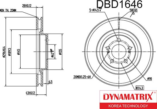 Dynamatrix DBD1646 - Bremžu diski autodraugiem.lv