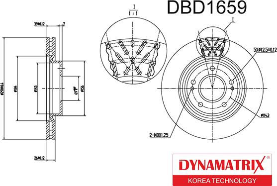 Dynamatrix DBD1659 - Bremžu diski autodraugiem.lv