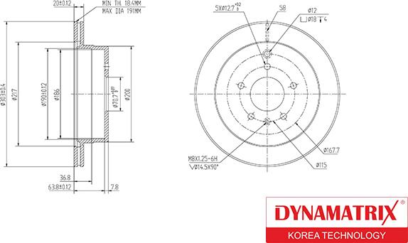 Dynamatrix DBD1660 - Bremžu diski autodraugiem.lv