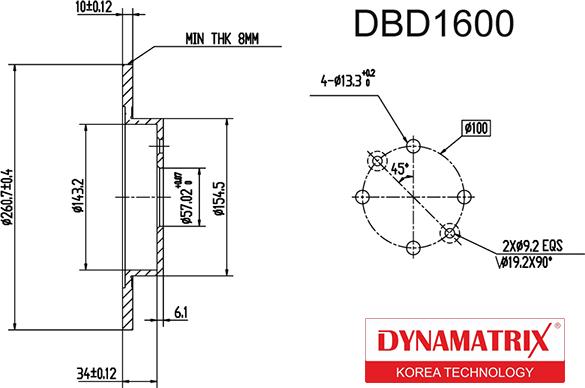 Dynamatrix DBD1600 - Bremžu diski autodraugiem.lv