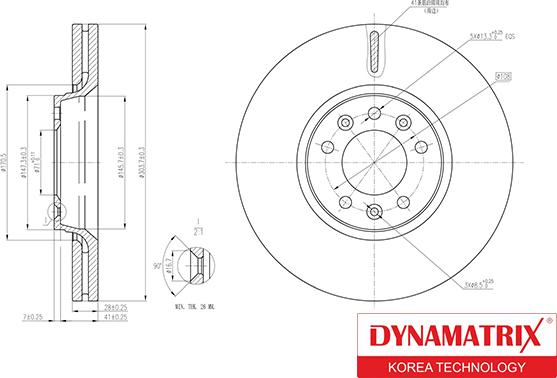 Dynamatrix DBD1615 - Bremžu diski autodraugiem.lv