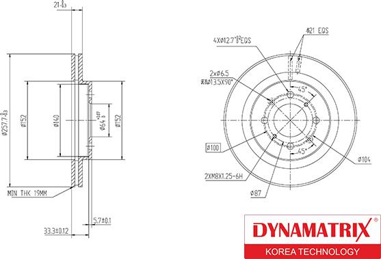 Dynamatrix DBD1610 - Bremžu diski autodraugiem.lv