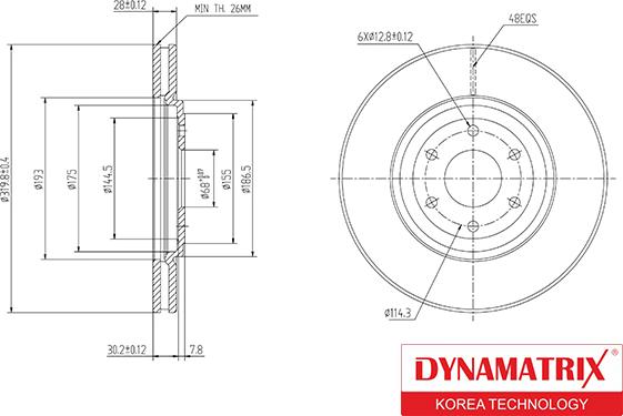 Dynamatrix DBD1611 - Bremžu diski autodraugiem.lv