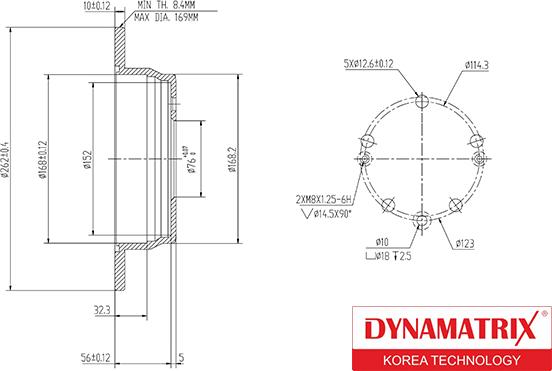 Dynamatrix DBD1618 - Bremžu diski autodraugiem.lv