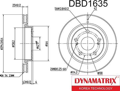 Dynamatrix DBD1635 - Bremžu diski autodraugiem.lv