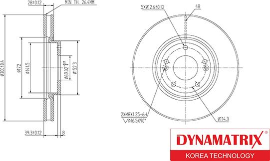 Dynamatrix DBD1630 - Bremžu diski autodraugiem.lv