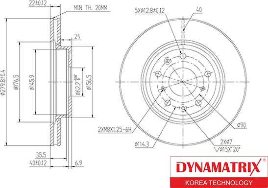 Dynamatrix DBD1620 - Bremžu diski autodraugiem.lv