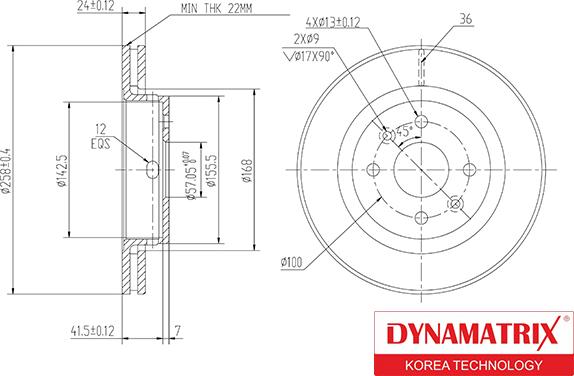Dynamatrix DBD1628 - Bremžu diski autodraugiem.lv