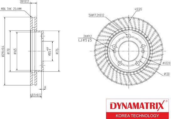 Dynamatrix DBD1627 - Bremžu diski autodraugiem.lv