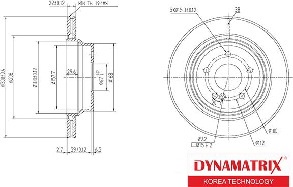 Dynamatrix DBD1672 - Bremžu diski autodraugiem.lv