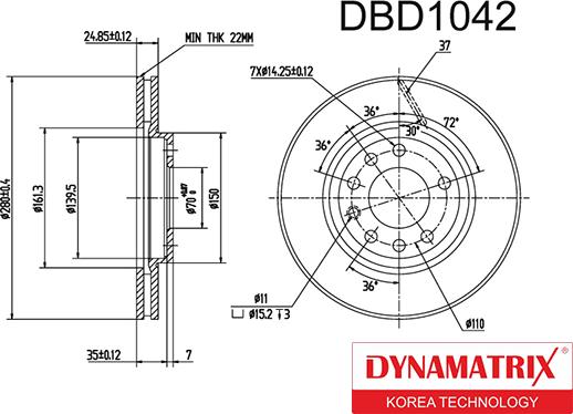 Dynamatrix DBD1042 - Bremžu diski autodraugiem.lv