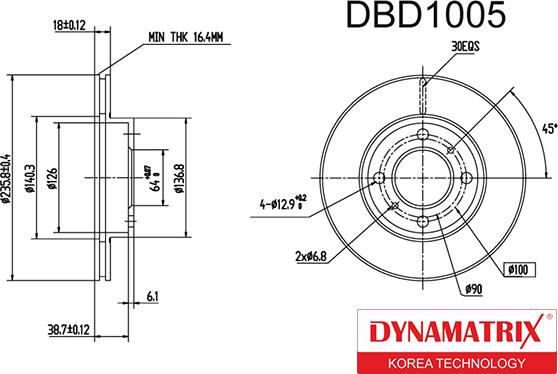 Dynamatrix DBD1005 - Bremžu diski autodraugiem.lv