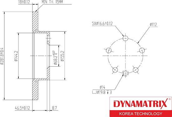 Dynamatrix DBD1011 - Bremžu diski autodraugiem.lv