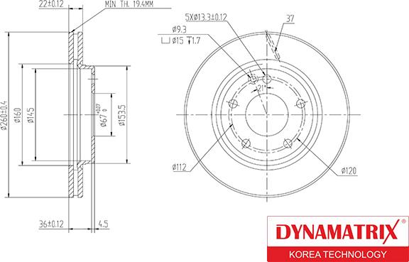 Dynamatrix DBD1035 - Bremžu diski autodraugiem.lv