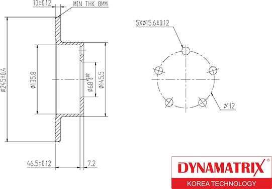 Dynamatrix DBD1033 - Bremžu diski autodraugiem.lv