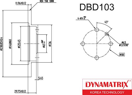 Dynamatrix DBD103 - Bremžu diski autodraugiem.lv