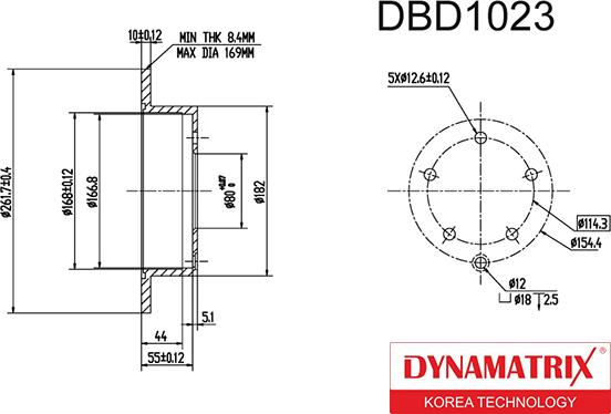 Dynamatrix DBD1023 - Bremžu diski autodraugiem.lv