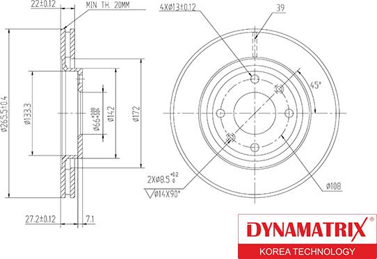 Dynamatrix DBD1140 - Bremžu diski autodraugiem.lv