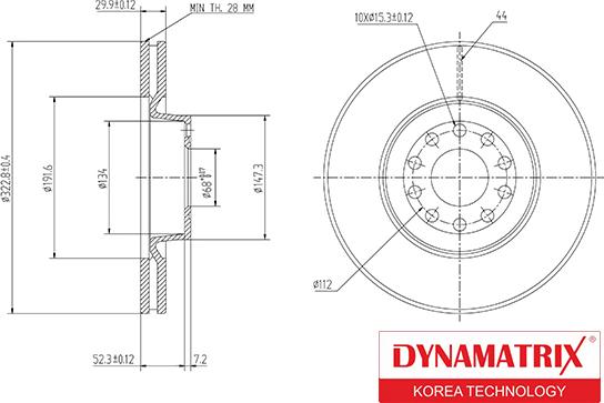 Dynamatrix DBD1150 - Bremžu diski autodraugiem.lv