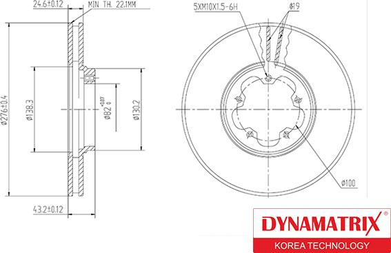 Dynamatrix DBD1113 - Bremžu diski autodraugiem.lv