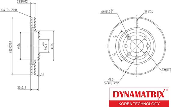 Dynamatrix DBD1131 - Bremžu diski autodraugiem.lv