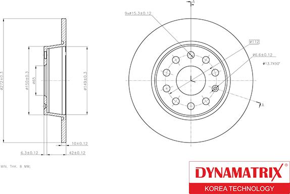 Dynamatrix DBD1895 - Bremžu diski autodraugiem.lv