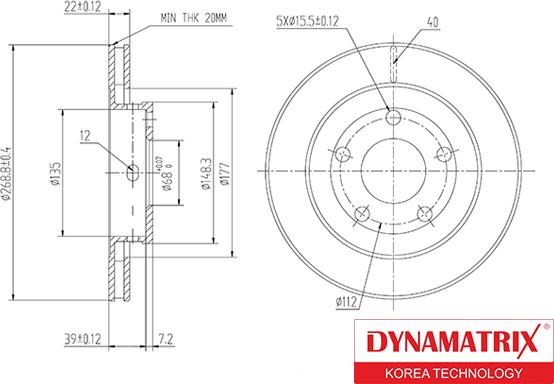 Dynamatrix DBD1896C - Bremžu diski autodraugiem.lv