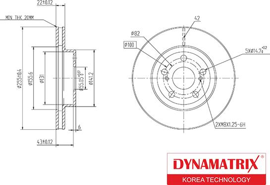 Dynamatrix DBD1886 - Bremžu diski autodraugiem.lv