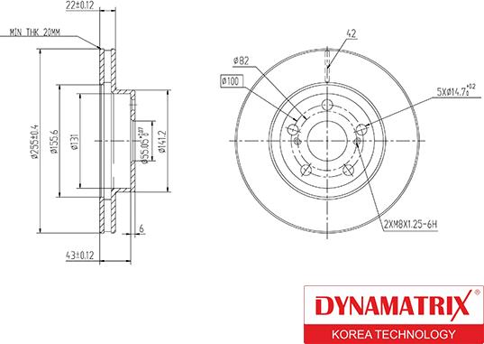 Dynamatrix DBD188 - Bremžu diski autodraugiem.lv