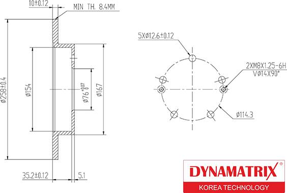 Dynamatrix DBD1874 - Bremžu diski autodraugiem.lv
