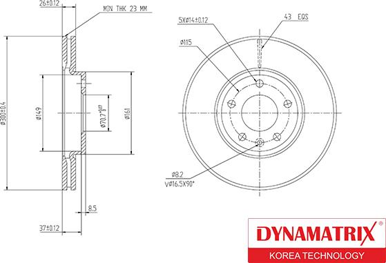 Dynamatrix DBD1870 - Bremžu diski autodraugiem.lv