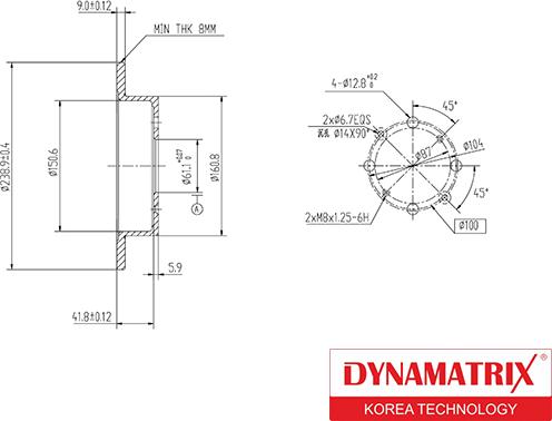 Dynamatrix DBD1358 - Bremžu diski autodraugiem.lv