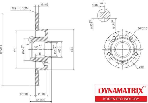 Dynamatrix DBD1364 - Bremžu diski autodraugiem.lv
