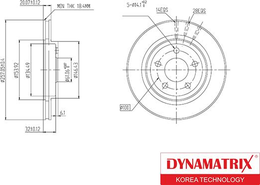 Dynamatrix DBD1376 - Bremžu diski autodraugiem.lv