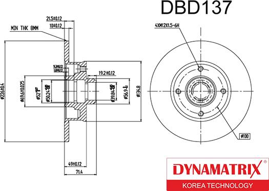 Dynamatrix DBD137 - Bremžu diski autodraugiem.lv