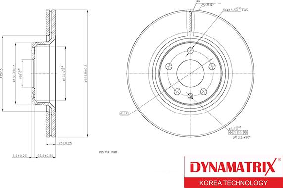 Dynamatrix DBD1291 - Bremžu diski autodraugiem.lv