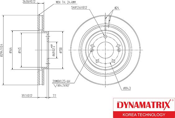 Dynamatrix DBD1292 - Bremžu diski autodraugiem.lv