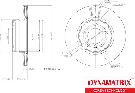 Dynamatrix DBD1241 - Bremžu diski autodraugiem.lv