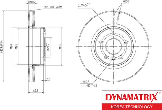 Dynamatrix DBD1242 - Bremžu diski autodraugiem.lv