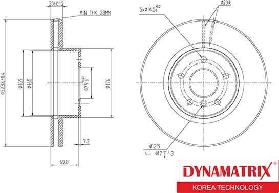 Dynamatrix DBD124 - Bremžu diski autodraugiem.lv