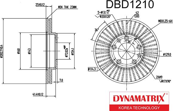 Dynamatrix DBD1210 - Bremžu diski autodraugiem.lv
