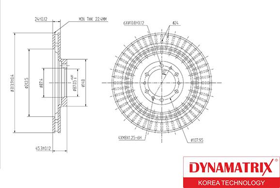 Dynamatrix DBD1212 - Bremžu diski autodraugiem.lv