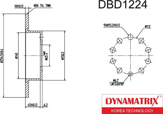 Dynamatrix DBD1224 - Bremžu diski autodraugiem.lv