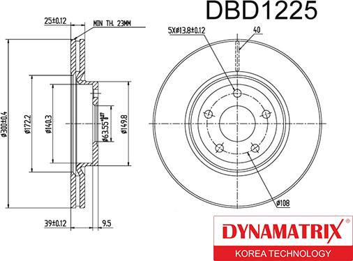 Dynamatrix DBD1225 - Bremžu diski autodraugiem.lv