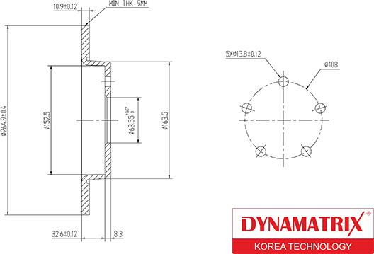 Dynamatrix DBD1226 - Bremžu diski autodraugiem.lv