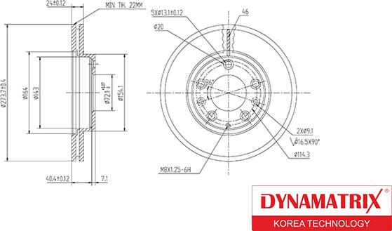 Dynamatrix DBD1278 - Bremžu diski autodraugiem.lv